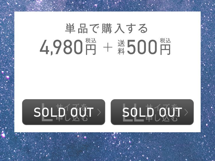 単品で購入する 4,980円+送料500円
